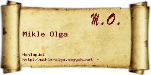 Mikle Olga névjegykártya